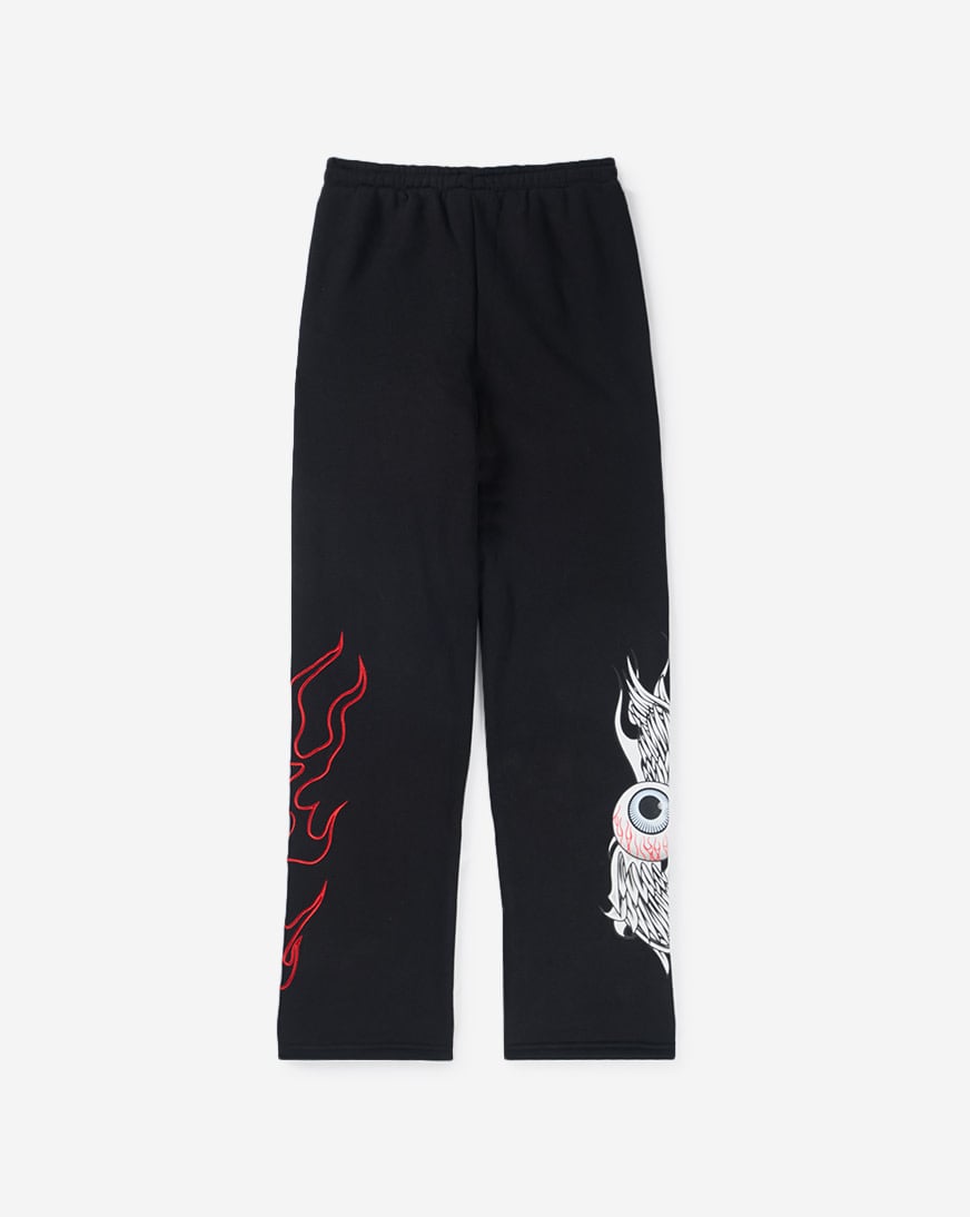 Kids' Eyeball Flames Stacked Fleece Pants
