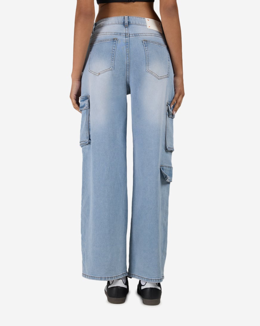3Pkt Cargo Distressed Denim Jeans