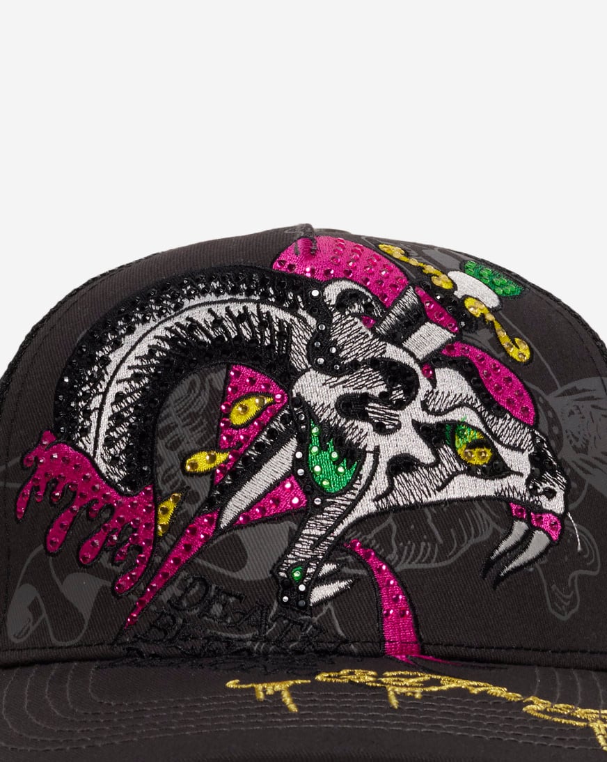Rhinestone Dagger Snake Trucker Hat