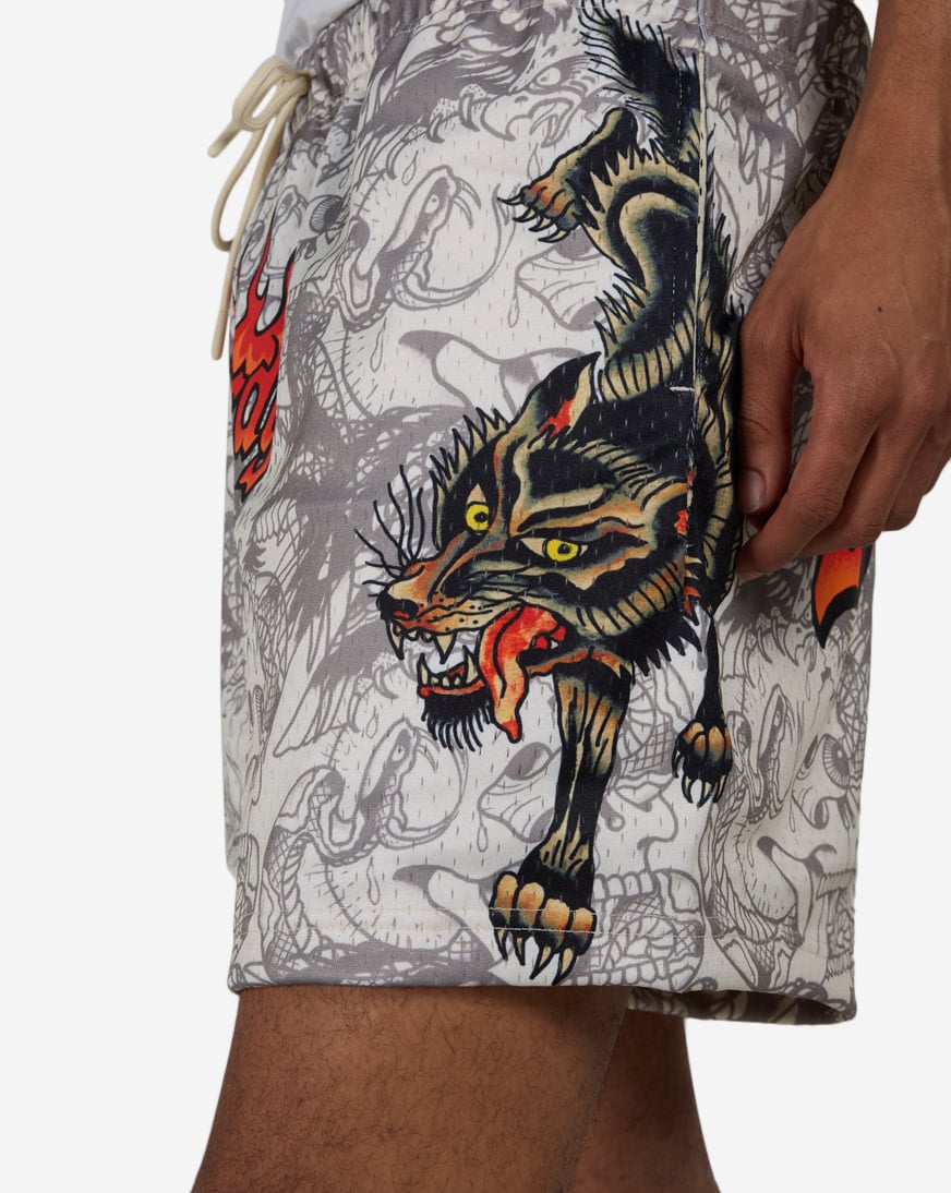 Wolf Printed Mesh Short