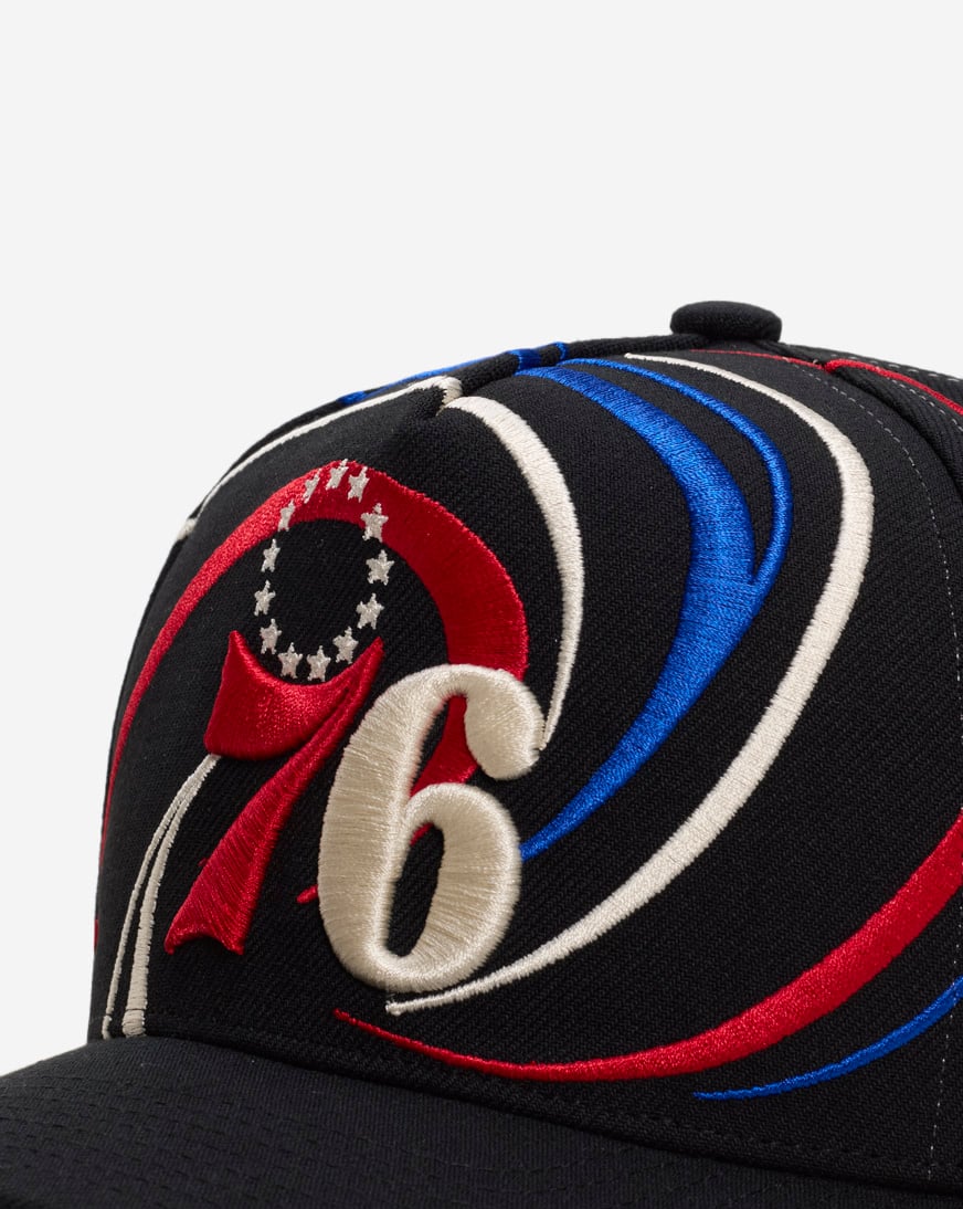 Philadelphia 76ers Pro Pinch Swirl Snapback Hat