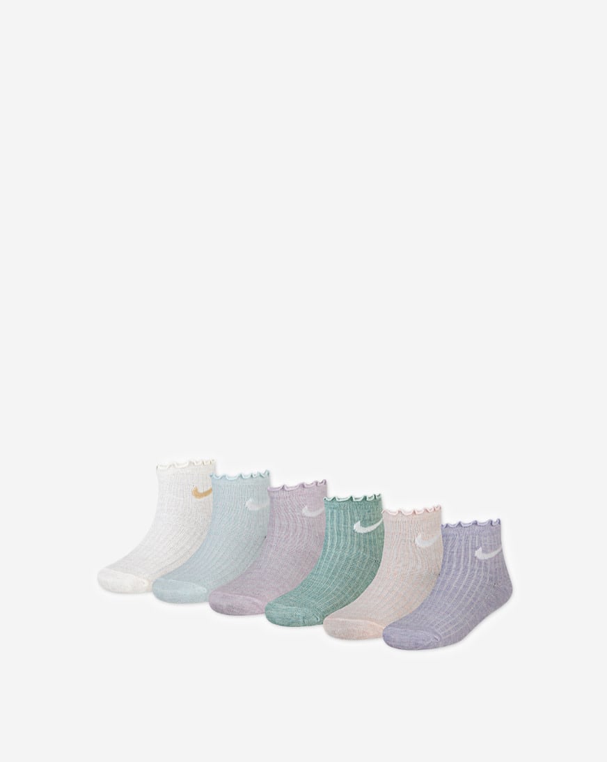 Little Kids' 6PK Ruffle Ankle Socks (5-7)