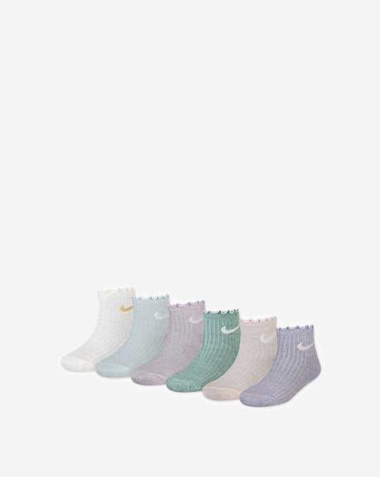 Little Kids' 6PK Ruffle Ankle Socks (5-7)