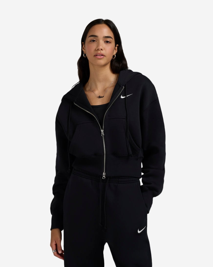NSW Fleece Loose Full-Zip Cropped Hoodie