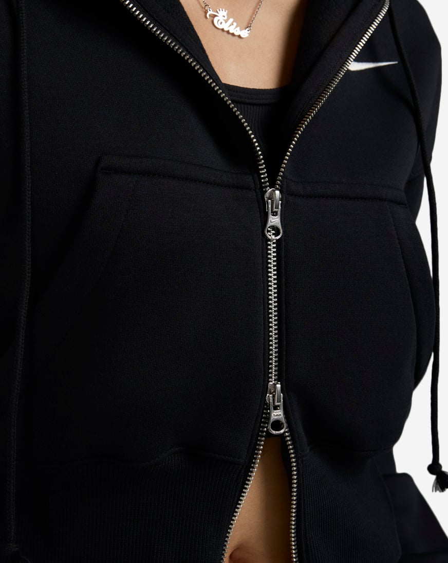 NSW Fleece Loose Full-Zip Cropped Hoodie