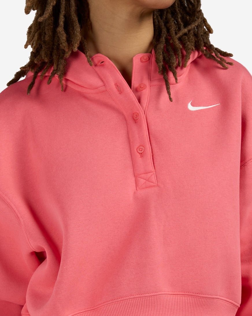NSW Phoenix Fleece Oversized Cropped Henley Hoodie