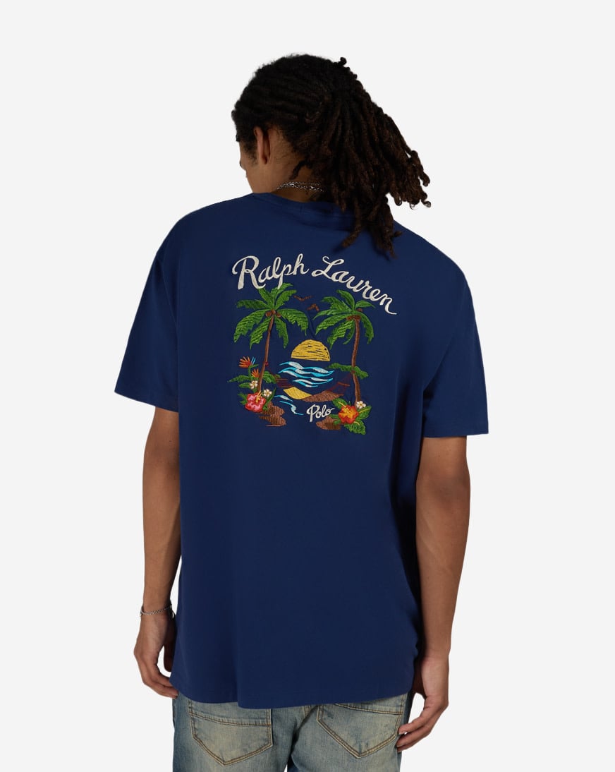 Novelty Tropical Embroidery Graphic Tee