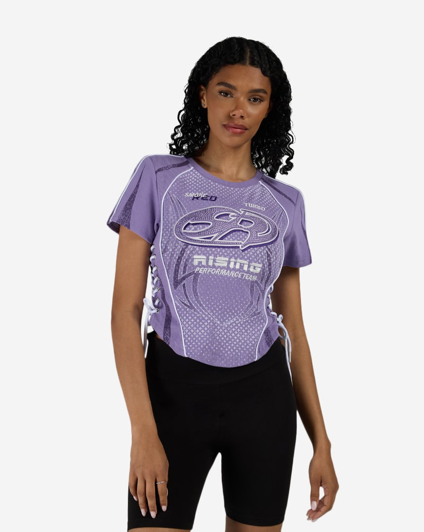 Side Tie Lace Up Racer Tee