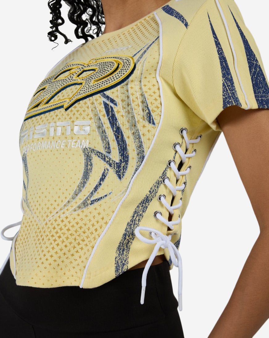 Side Tie Lace Up Racer Tee