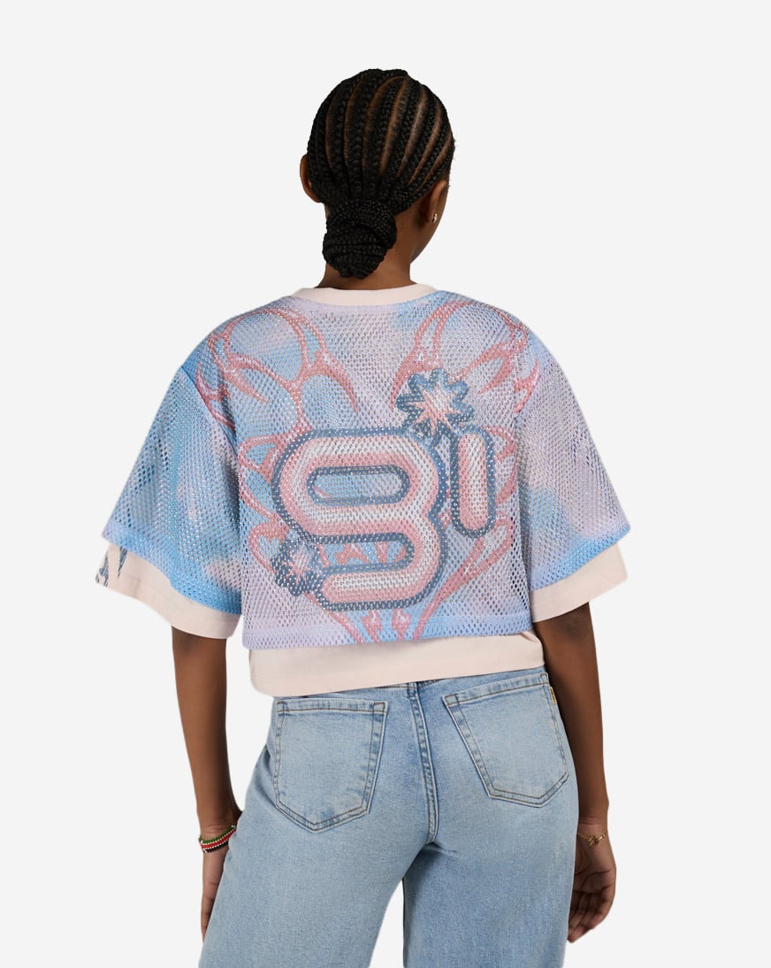 Rhinestone Cropped Jersey Tee