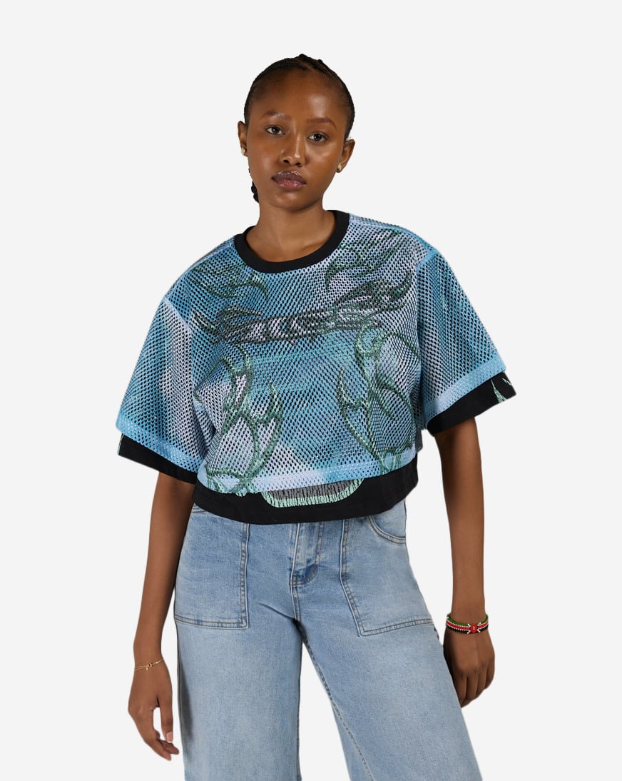 Rhinestone Cropped Jersey Tee