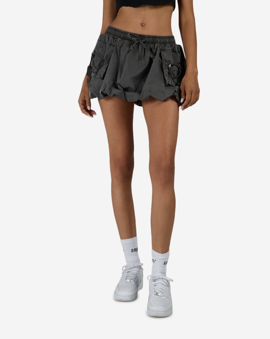 Washed Nylon Bubble Skirt
