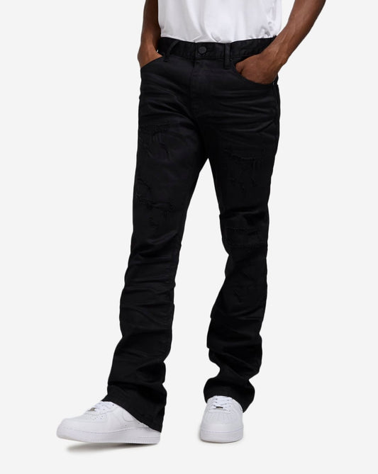 Lazy Stacked Flare Jean