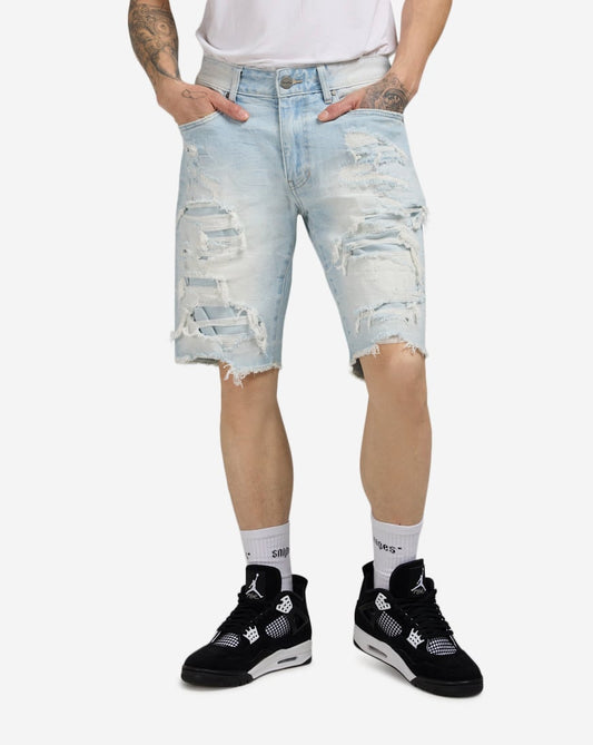 Distressed Rip and Repair Denim Short