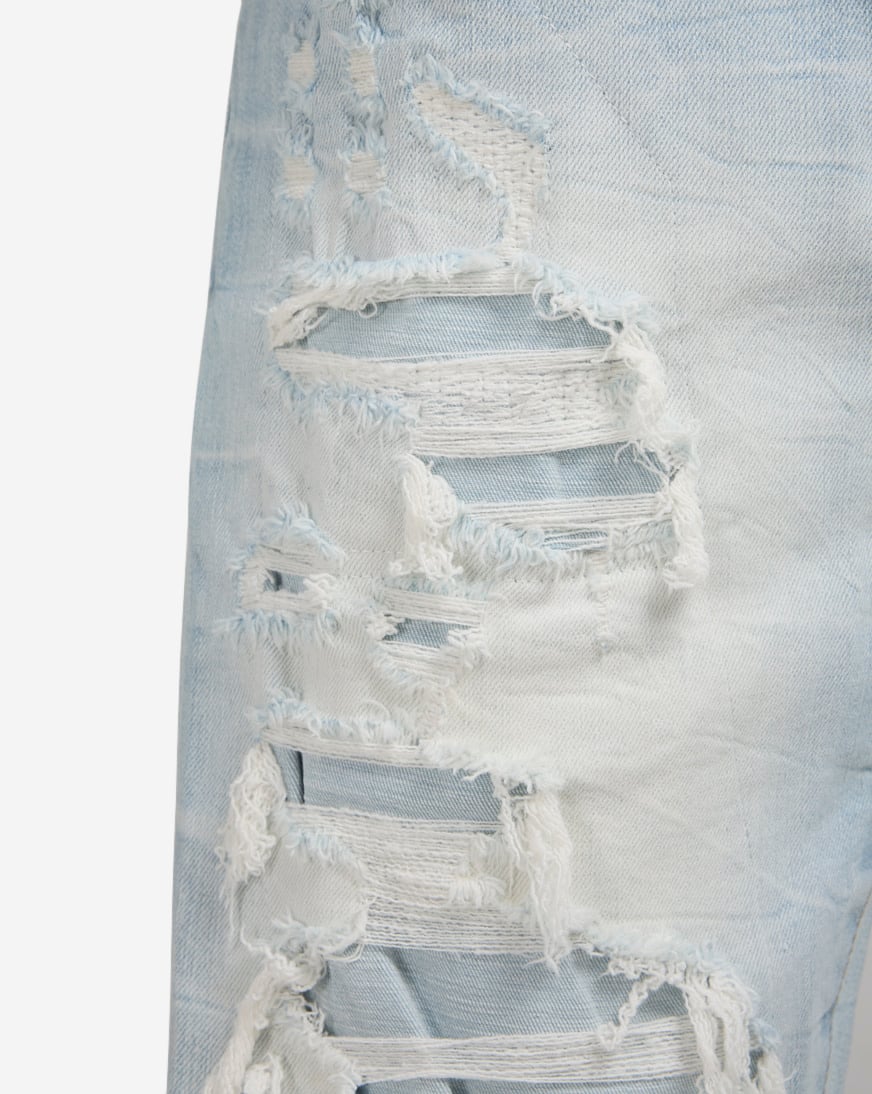 Distressed Rip and Repair Denim Short