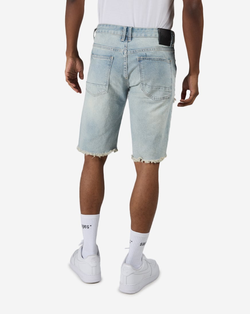 Distressed Rip and Repair Denim Shorts