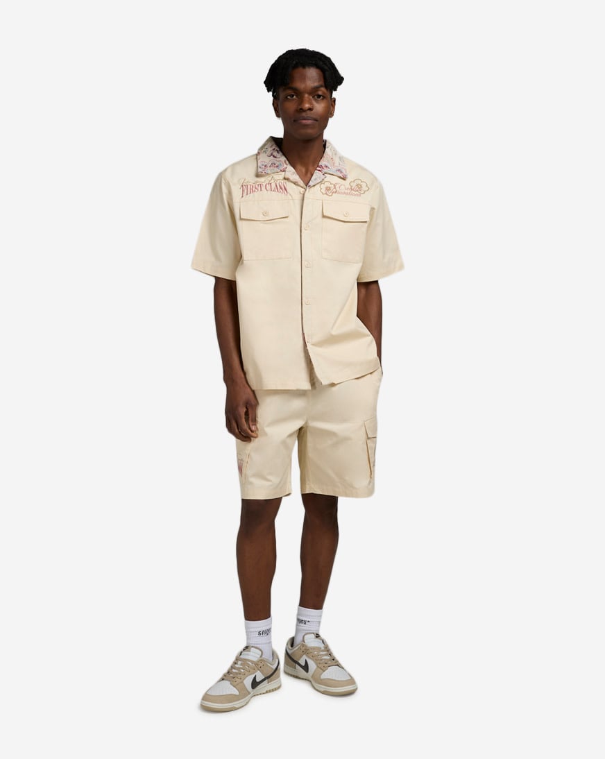 Twill Tapestry Woven Short Sleeve Shirt