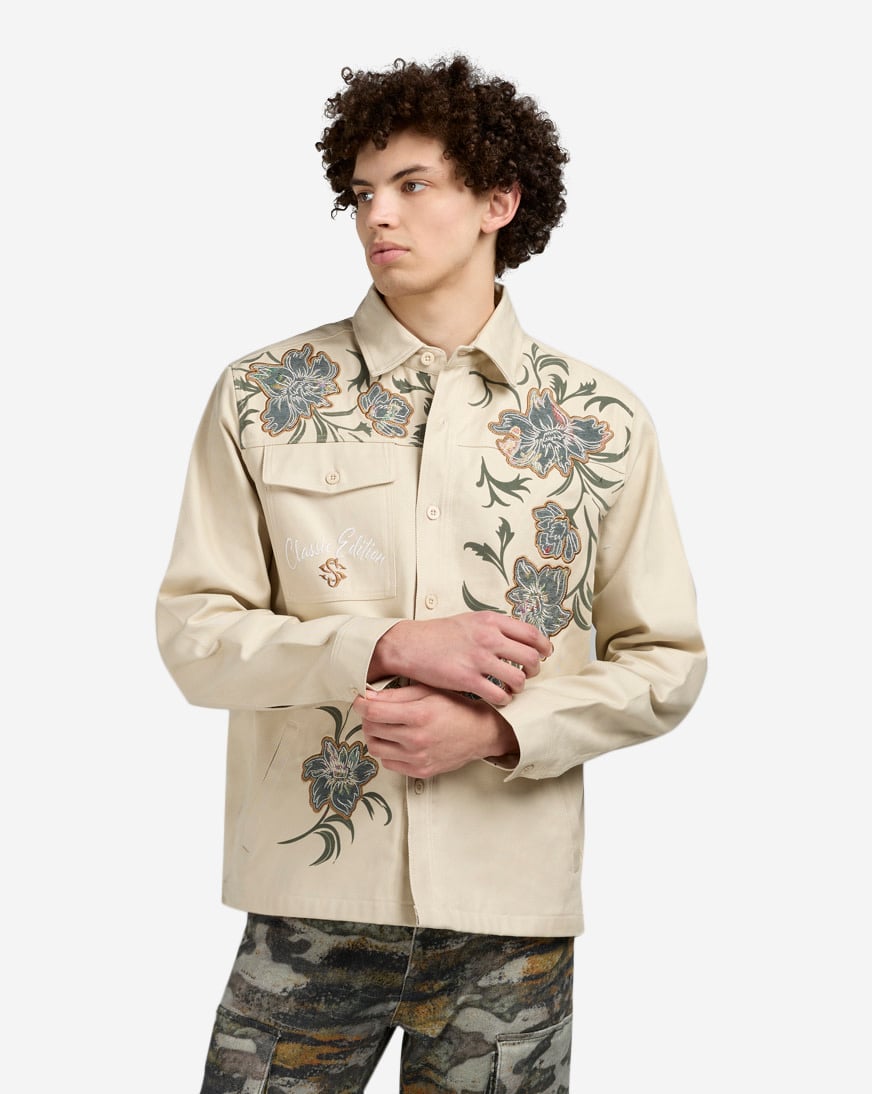Tapestry Twill Long Sleeve Overshirt