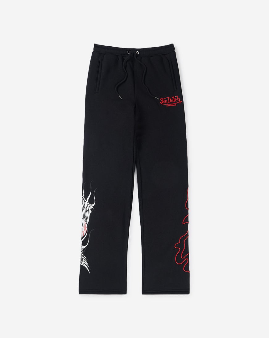Kids' Eyeball Flames Stacked Fleece Pants
